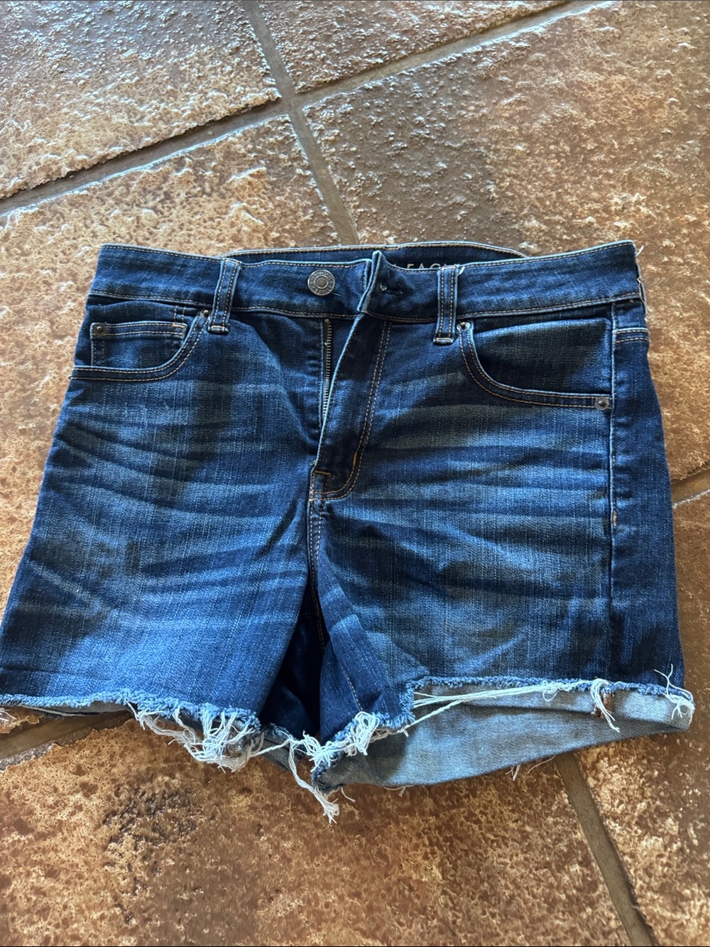 American Eagle Denim Cutoff Shorts - Dark Blue